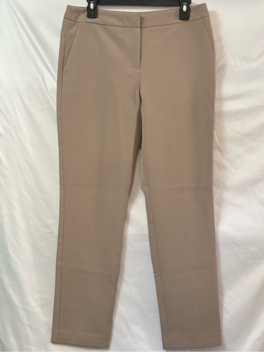 Adrianna Papell Womens 8 Taupe Tailored Straight Leg Dress Pants Trousers Career